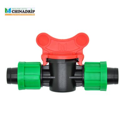 drip tape coupling valve with both ends lock nut